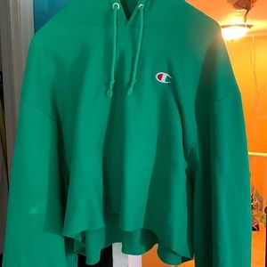Green Champion Cropped Sweatshirt